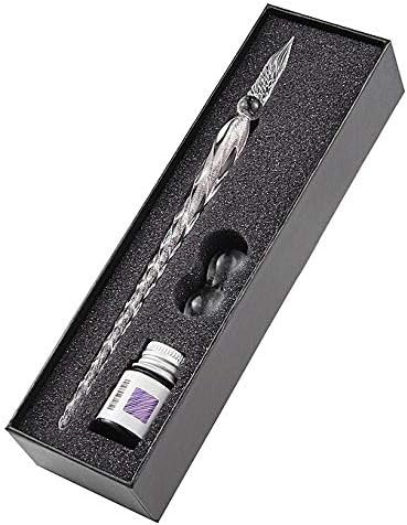 Crystal Glass Dip Fountain Pen Ink Holder Set