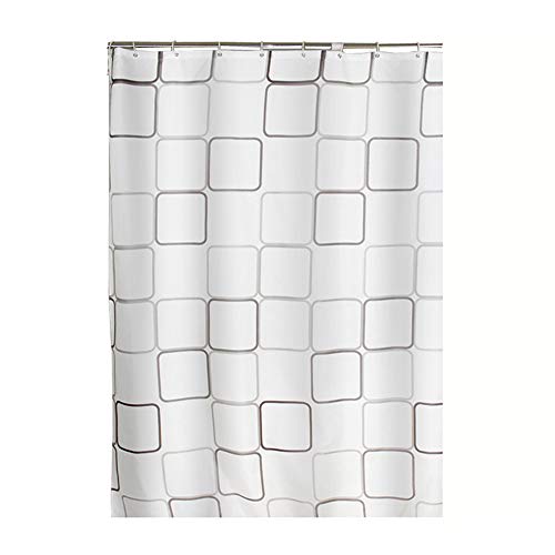 Rideau de douche anti-moisissure imperméable en polyester de qualité avec 12 anneaux inclus