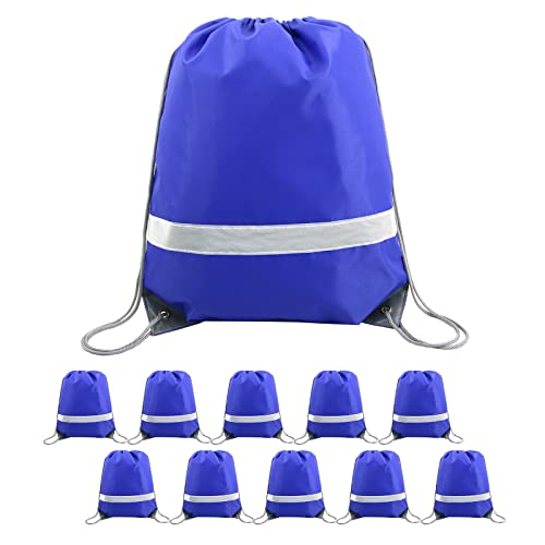 Beegreen Royal Blue Drawstring Backpack 10 Pieces Wholesale, String Backpack For Party Gym Sport Trip, Reflective Strips Cinch Sack With String, Diy Drawstring Bags For Women And Men Wholesale, String Backpack For Party Gym Sport Trip, Reflective Strips Cinch Sack With String, Diy Drawstring Bags For Women And Men #TOP12