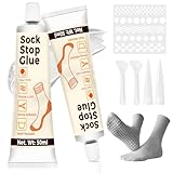 Bellemora Sock Stop, Clear Waterproof Sock Glue 100ml, Washable Sock Stop Anti Slip Adhesive with Precision Nozzle for DIY Anti Slip Socks, Rugs, Mats and Blankets, Hangers