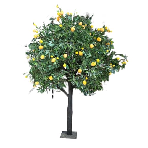 Artificial Lemon Tree with Bright Yellow Fruits, Large Faux Citrus for Indoor Outdoor Home Kitchen Office Party Decoration(1M)