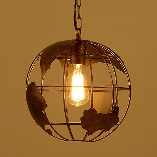 Lampe suspendue globe en fer forgé rétro américain E27 pour bar et restaurant
