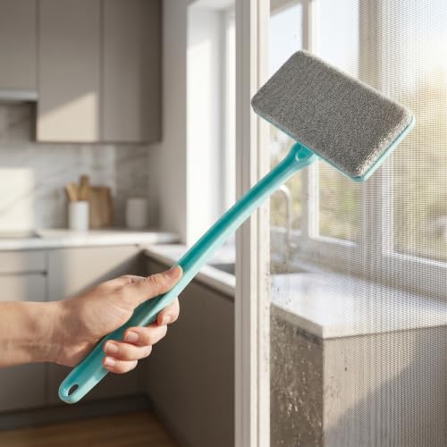 Cepillo de mosquiteras para polvo persistente en rieles de ventanas 8
