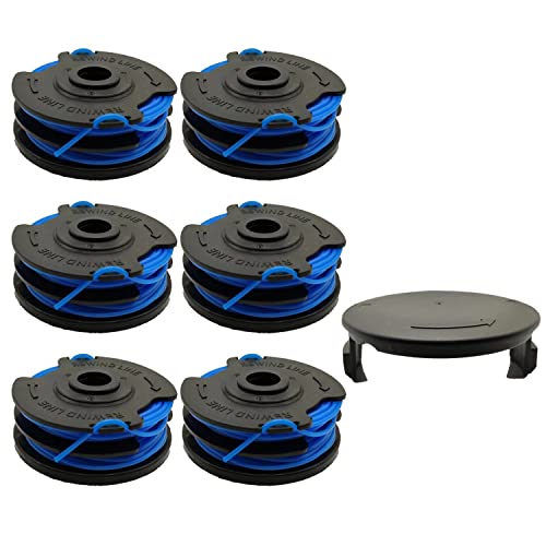 Kudoosen AC41RL3 Autofeed Dual Replacement Line Spool Compatible with Homelite Models: UT41112、UT41113、UT41121、UT41120、UT41112B、UT41122 0.065" 27ft Electric String Trimmers -(6 Spool+1Cap) by Kudoosen - Used condition - US$10.09