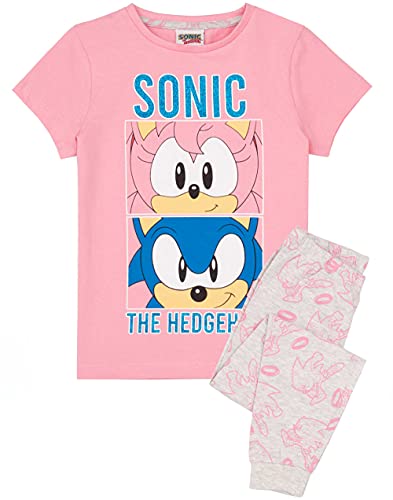 Sonic The Hedgehog Pajamas Girls Pink Gamer T Shirt & Long Length PJs Set