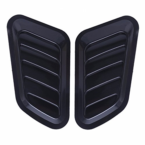 Ffly Custom Chrome Plated Decorative Air Flow Intake Turbo Bonnet Hood Side Vent Grille Cover Self-Adhesive Stick On Your Car (Black) #TOP1