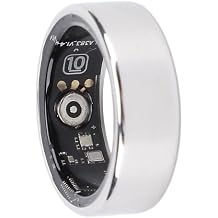 Vikye Smart Ring Health Tracker, IP68 Water Sleep Tracking Wearable Health Rings, Health Fitness Tracker Rings for Men Women, with APP, Silver 13#