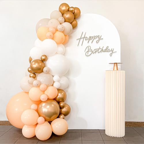 Image of TONIFUL Happy Birthday Sign for Backdrop - Glitter Champagne Gold Felt Banner - Includes Dot Glue - Perfect for Birthday Party Backdrop,Wall Decr,Balloon Arch,Photo Background