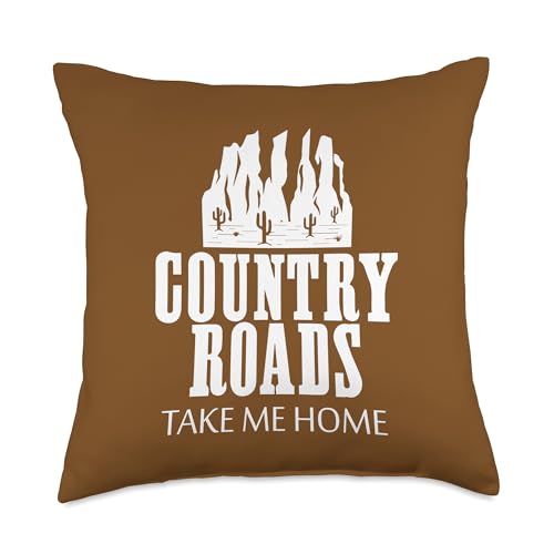 Country Roads Take Me Home - West Virginia Designs Country Roads Take Me Home-West Virginia American Desert Throw Pillow, 18x18, Multicolor