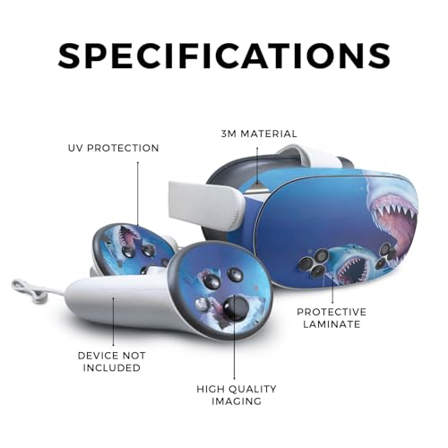 VR Skin Compatible with Meta Quest 3S - Great Whites - Premium 3M Vinyl Protective Wrap Decal Cover - Easy to Apply | Crafted in The USA by MightySkins by Vision Signs & Graphics - Image 2