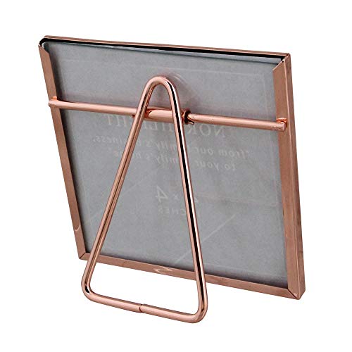 Northlight 4.25" Classical Square 4" X 4" Photo Picture Frame With Easel Back - Rose Gold #TOP3