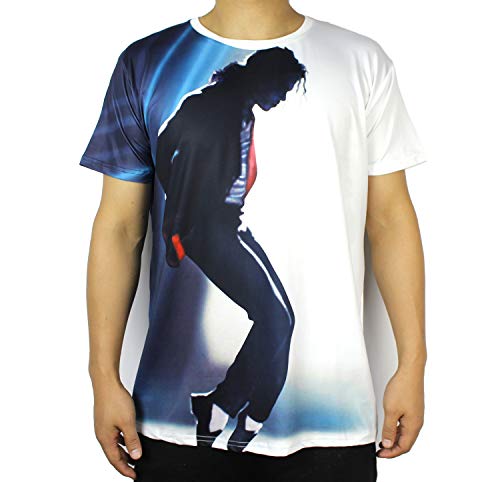 Shuanghao MJ Michael Jackson Space Danse Top Punk Coton 100% Coloré T-Shirt T-Shirts Top T-Shirt Décontracté (S)