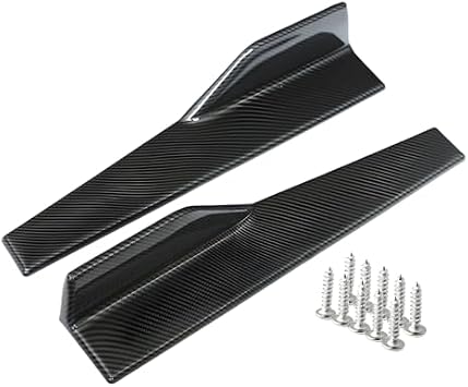 Universal Side Skirts Car Rear Bumper Diffuser Lip Spoiler Carbon Fiber