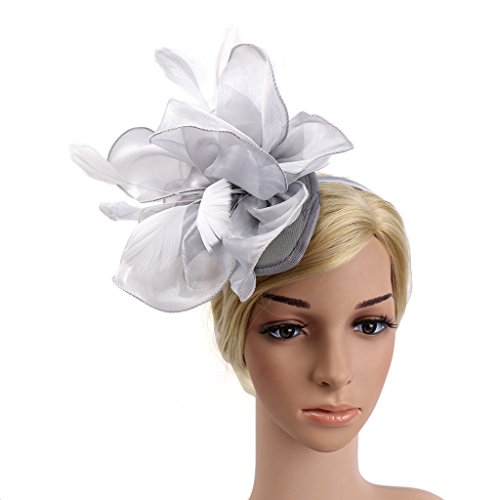 Jiahang Organza Flower Fascinators Hats With Headband And Clips, Derby Hat Cocktail Tea Party Headwear For Women Ladies #TOP6