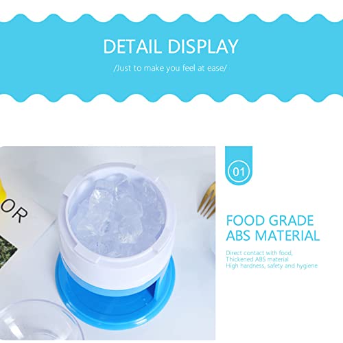 Hand Crank Ice Shaver and Snow Cone Machine, Portable Ice Crusher and Shaved Ice Machine, Ice Crusher for Making Drinks, Shaved or Fine Chips Snow Cones or Slushies Mini Ice Machine BPA Free (blue)