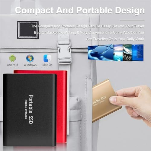64GB Mobile Phone Intelligent Backup Disk, Universal Android Phone Computer Dual Use Mobile Extender, Large Capacity Storage Expansion for Phone & Computer, Gold - 3