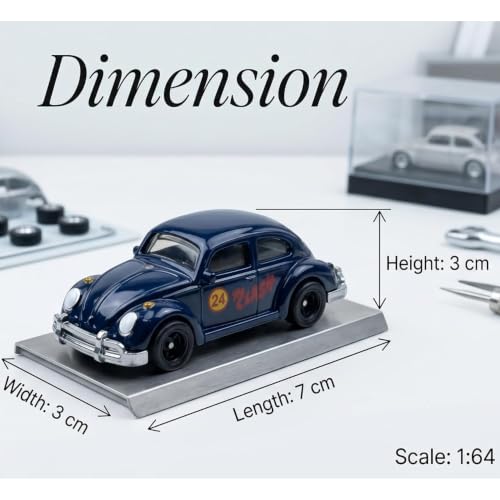 Image of 1:64 Scale Die Cast Metal Toy Car with Free Rolling Wheels Mini Collectible Metal Model Vehicle for Kids Boys Girls Realistic Display Car Toy Birthday Return Gift Black Color