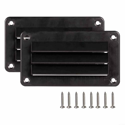Paquete doble funcional de rejillas de ventilación de ABS hechas a mano perfectamente adecuadas para mejorar el aire interior en todos los espacios (negro)