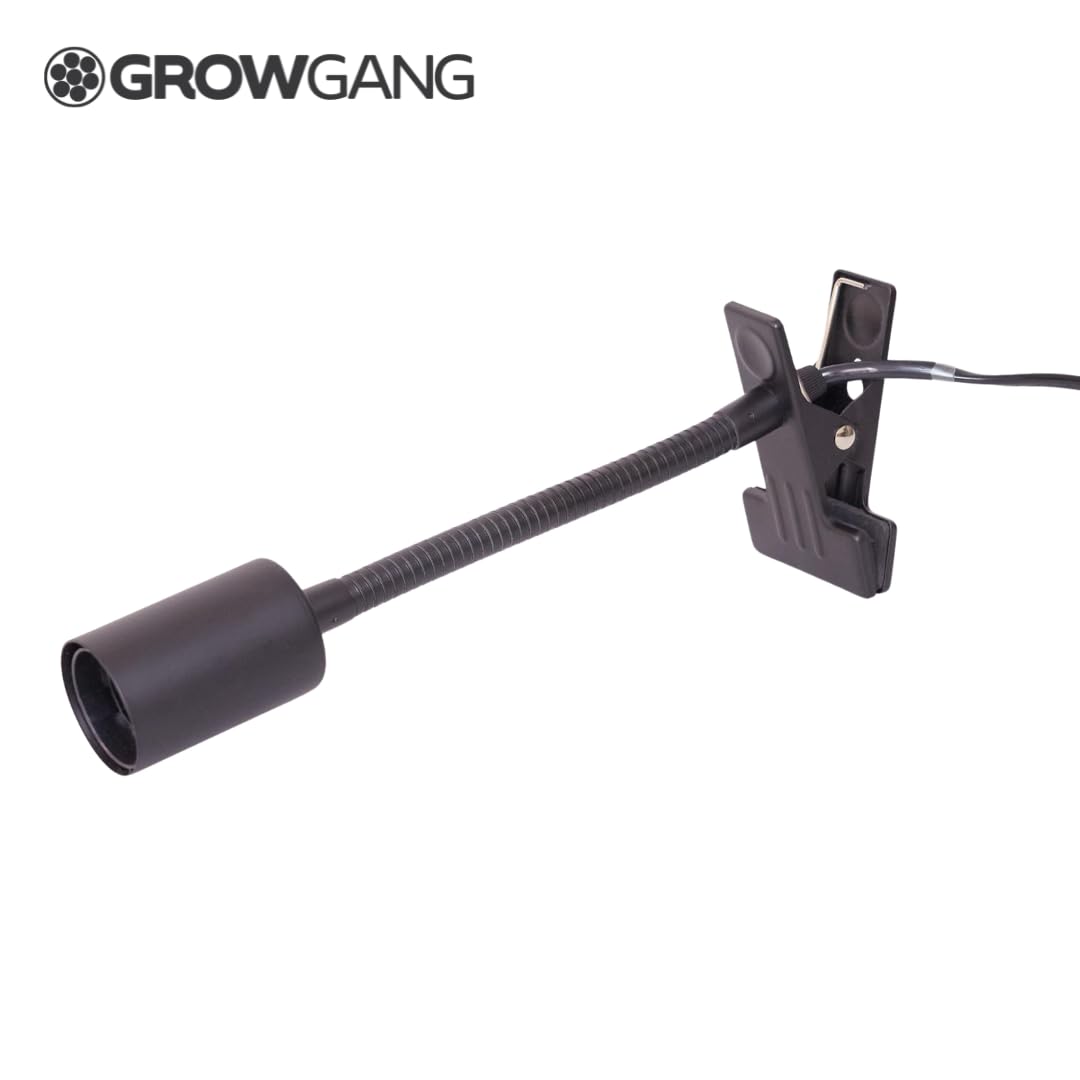 Pianta Pflanzenlampe Clip-On Fassung Schwarz – 360° Schwanenhals, stabiler Clip. Ideal für Schreibtisch, Regal & Zimmerpflanzen.