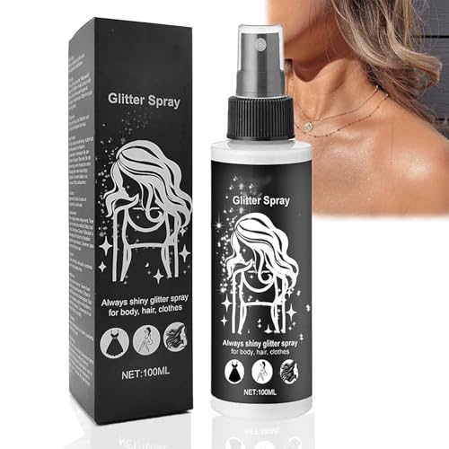 Long-Lasting Silver Hair and Body Glitter Spray, 100ml Shimmer for Face, Multi-Purpose Party and Makeup