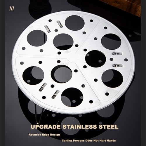 Egg Steamer Rack 9 Holes Stainless Steel Trivet Egg Steamer Basket Heat Insulation Rack for Pots and Bowls Stackable Steamer Tray for Eggs and Food Height Adjustable Steaming Holders for Eggs - Thumbnail 4