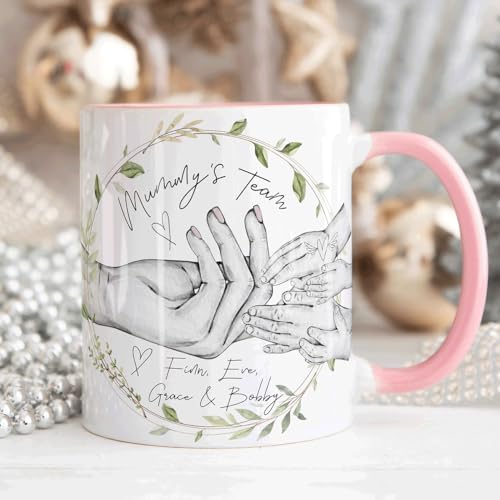 The Whistling Wren Personalised Mummy's Team Mug Gift, Mummy Mothers Day Day Gift for Her, Mug Gift for Her, Mum Birthday Mug, Mothers Day Gift for Mummy