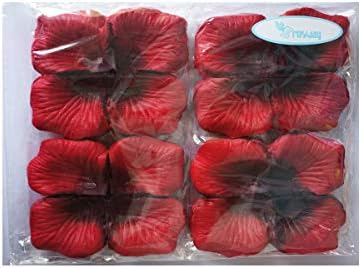 Erosway Rose Petals, 800 pcs Red Artificial Roses Flower Petals for Wedding Confetti Party Table Decoration. 5cmx5cm Large Silk Flower Petals. (Dark Red)