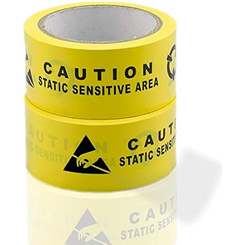 Anti Static Tape for ESD Caution Area, Yellow Floor Tape,Pack of 2 (1.77"x22meters) Cover