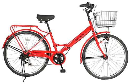 AERO 防災サイクル 26型 6段変速・折りたたみシティサイクル レッド ノンンパンクシステム搭載 空気入れ不要 パンクしない防災自転車 簡易組立品 Bambino-TC (B0FD325MVB) Amazon価格推移・価格追跡