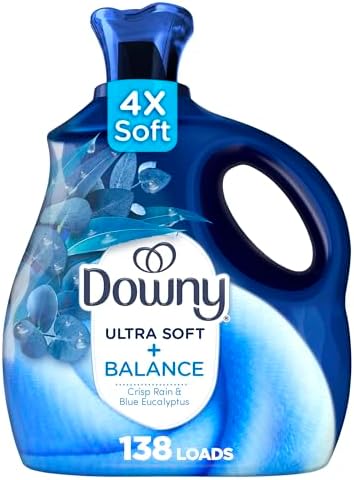 Downy Ultra Soft Fabric Softener Liquid, Balance, Crisp Rain and Blue Eucalyptus, 93 fl oz, 138 Loads