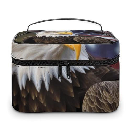 Foldable Travel Luggage Bag for Men And Women, Dry And Wet Separation Portable Travel Luggage Bag, American Bald Eagle Printed Waterproof Sports Luggage Bag, Fitness Bag