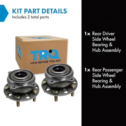 Image of TRQ 2 Piece Rear Wheel Bearing & Hub Assembly Set with ABS Sensor Compatible with 2017-2020 Genesis G80 2015-2016 Hyundai