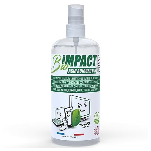 Limpiador de Pantalla de TV - bío 99% Natural (500ml) Limpiador de Gafas en tamaño económico, Limpia de Pantallas de Ordenador, pc, movil telefono, Screen Cleaner Certificado ecológico por ECOCERT
