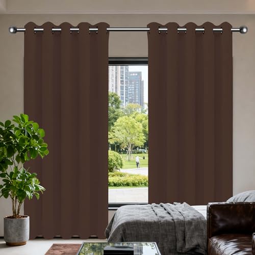 Rideau occultant salon 540x355 cm isolant thermique marron - 2