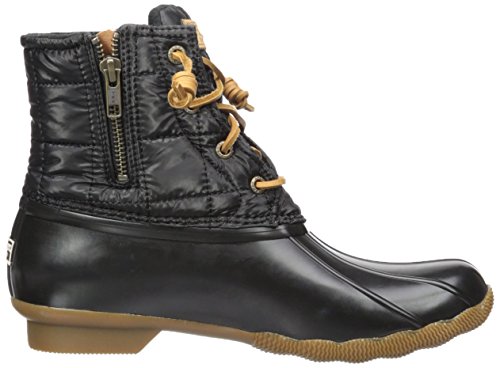 image for Sperry Women's Seasonal Saltwater Rain Boot, Black, 8M, Shiny Black Qu