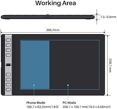 HUION Inspiroy 2 Large Drawing Tablet with 3-Group 8 Customized ExpressKeys | 10.5x6.56 Art Tablet with Scroll Wheel, Battery-Free Stylus, Graphics Tablet for Drawing, Design, Work with Mac, PC & Mobile