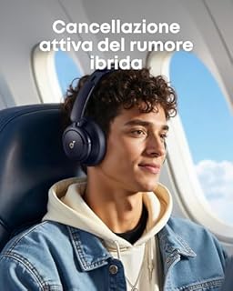 Soundcore by Anker Q30 Cuffie Bluetooth Cancellazione Rumore Attiva con Modalità Multiple, Hi-Res Audio, EQ personalizado vía App, 40 Ore, Cuffie Wireless, Connessione Multipunto, Vestibilità Comoda