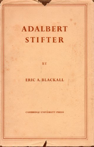 Adalbert Stifter,: A critical study B0007IXL1K Book Cover