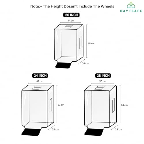 Image of Trolley Bag Cover 24 Inch | Waterproof Dustproof PVC Suitcase Protector with Zipper | Transparent Luggage Cover for Medium Trolley Bags | Travel Baggage Protector