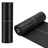 Suwimut 1.3FT x 250FT Weed Barrier Landscape Fabric, Heavy Duty Garden Cloth Ground Cover, Weed Block Gardening Mat Woven Geotextile Fabric for Garden, Yard, Pathway, Driveway, Road, Vegetable Patch