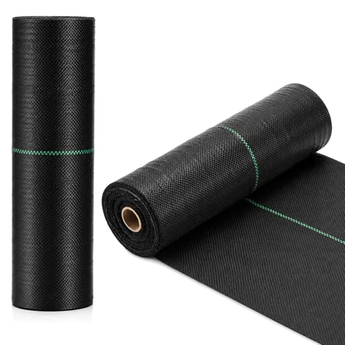 Suwimut 1.3FT x 250FT Weed Barrier Landscape Fabric, Heavy Duty Garden Cloth Ground Cover, Weed Block Gardening Mat Woven Geotextile Fabric for Garden, Yard, Pathway, Driveway, Road, Vegetable Patch