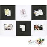 Yoillione Felt Pin Board for Bedrooms Offices Home, Bulletin Boards Square Notice Board Black Memo...