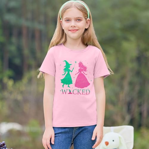 Girl Musical Shirt Magical Witch and Princess T Shirts Glitter Sparkle Pink Green Tees Movie Short Sleeve Tops2