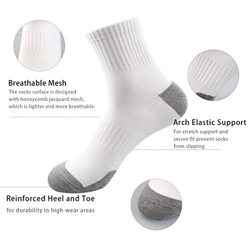 LA DEARCHUU Mens Athletic Quarter Socks, 5 Pairs Low Cut Breathable Casual Socks3