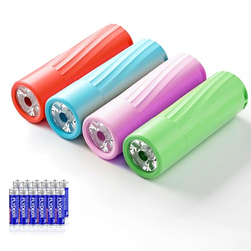 GEARLITE Small Torch Battery Powered 4Pack Torches LED Super Bright Smooth Rounded Kids Torch Set for Party Outdoor Emergencies Ideal Gifts for Kids (Batteries Included)