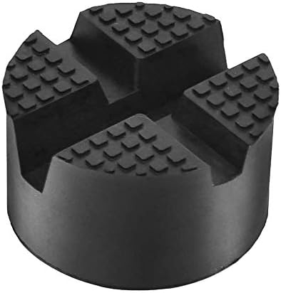 DEDC 1PCS Round Jack Stand Pad for Hydraulic Trolley Jack, Rubber Slotted Frame Rail Protector, Pinch Welds Protector 4.92x1inch