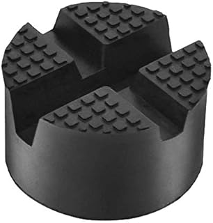DEDC 1PCS Round Jack Stand Pad for Hydraulic Trolley Jack, Rubber Slotted Frame Rail Protector, Pinch Welds Protector 4.92x1inch