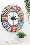 Style polyvalent : combinez cette horloge dans n'importe quel espace intérieur, que ce soit dans votre salon, chambre, cuisine ou bureau, grâce à son design coloré et son charme vintage qui en font une pièce de décoration polyvalente pour n'importe quelle pièce.