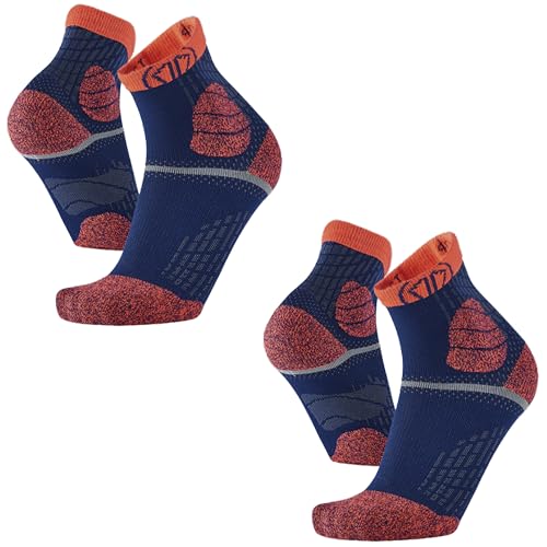 Sidas Lot de 2 Paires Chaussettes de Trail et Course à Pied, Trail Protect, Grip Anti-Dérapant, Tricotage aéré, Protection orteils, Homme et Femme