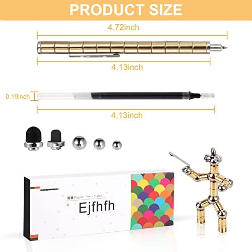 Ejfhfh Fidget Pen Decompression Magnetic Pen, Magnet Pen with Gift Box,Magnetic Metal Ball Pen Suitable for Anxiety & Stress Relief Office Writing